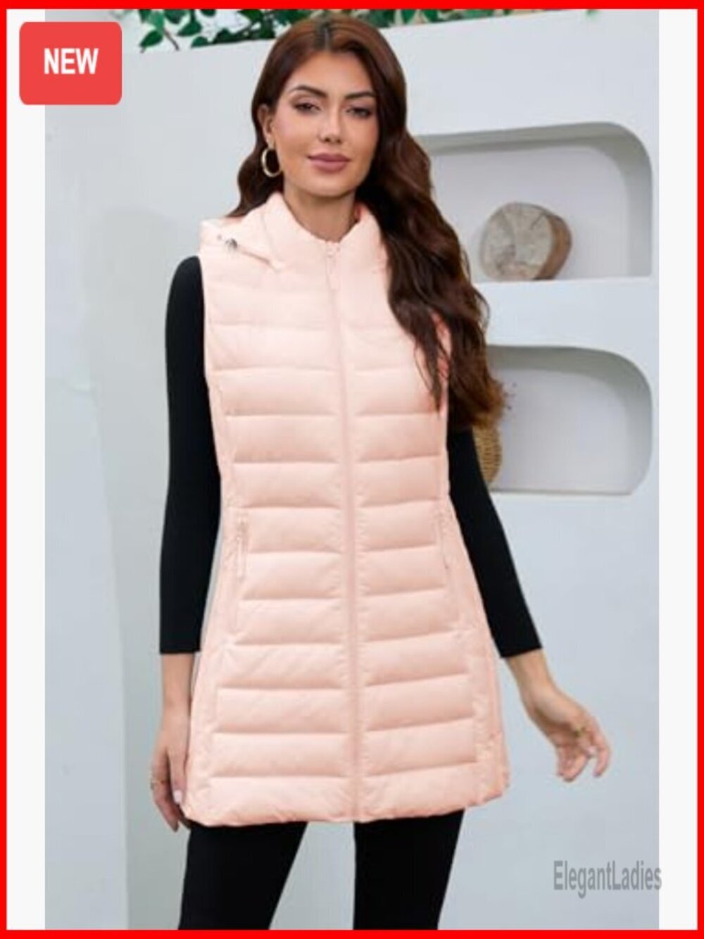 Lightweight Packable Puffer Vest with Hood for Women - Picture 3 of 6